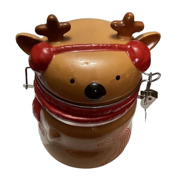 Vintage Christmas Conagra Brands Swiss Miss Hot Cocoa Ceramic Reindeer Canister - Picture 9 of 9
